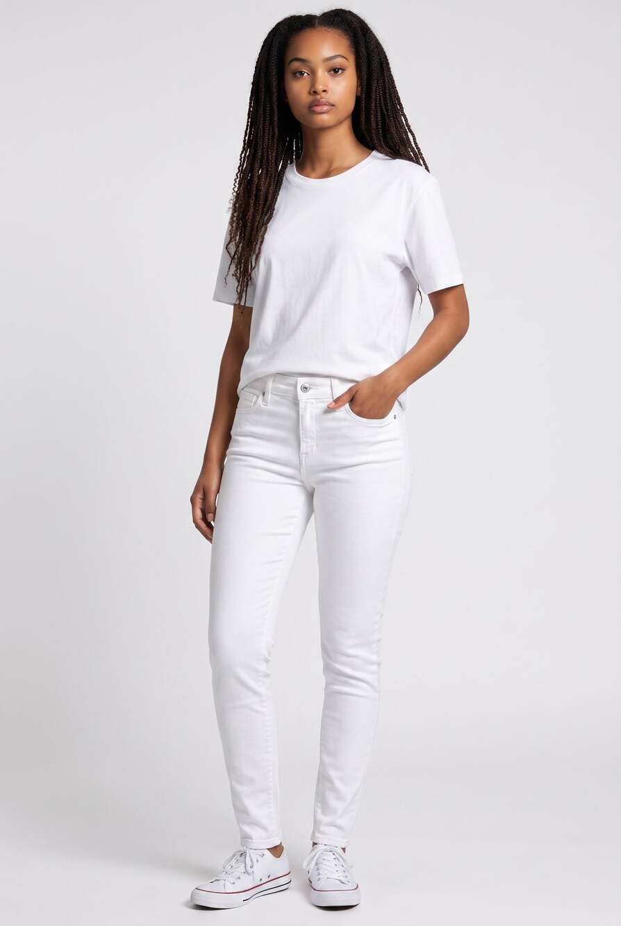 Lila Ryan The Louise Ankle Mid-Rise Skinny Ankle White Jeans Size 25